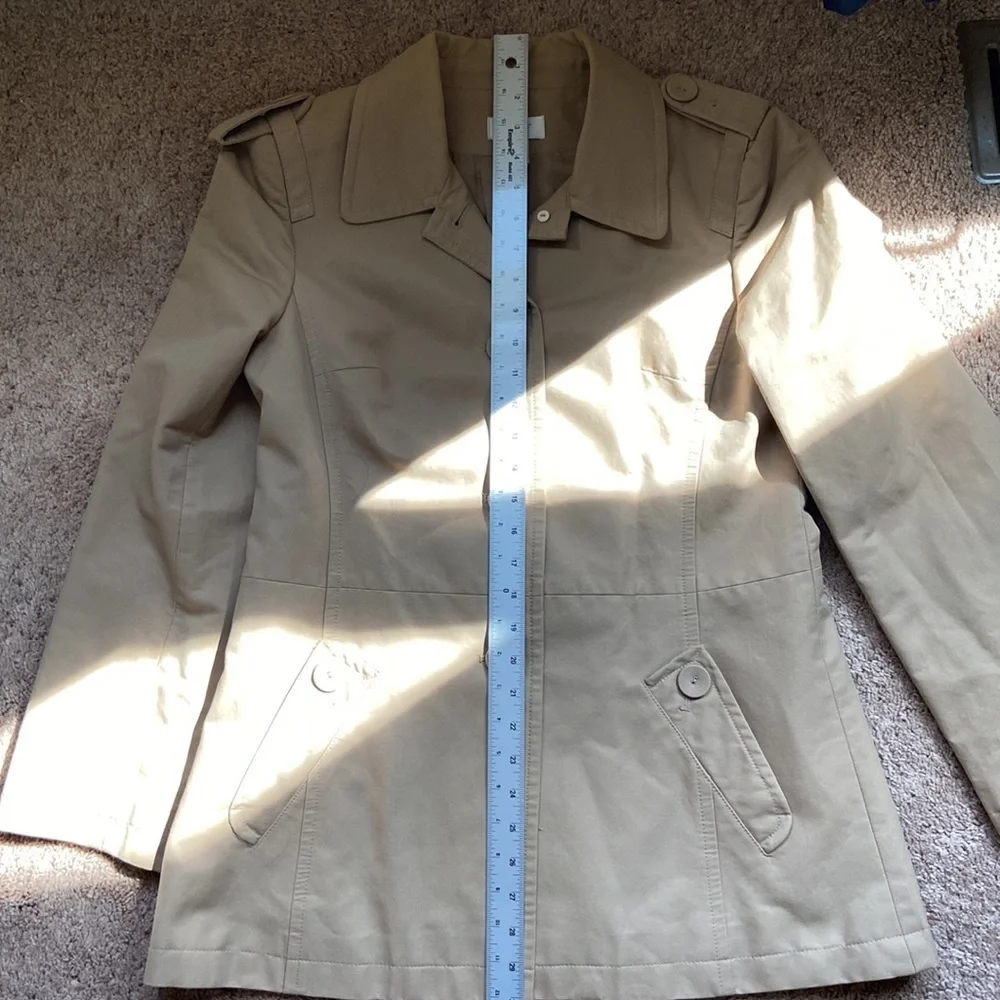 Ann Taylor Loft Women’s Trench Rain Coat Beige Size M Water resistant. Fall Coat - Picture 12 of 17